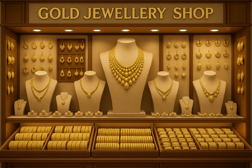 Gorgeous Gold Fashionable Jewellery Shop in Lahore