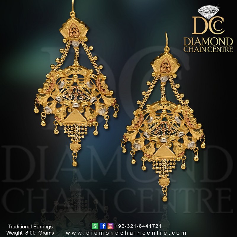 Polki Gold Earring Design