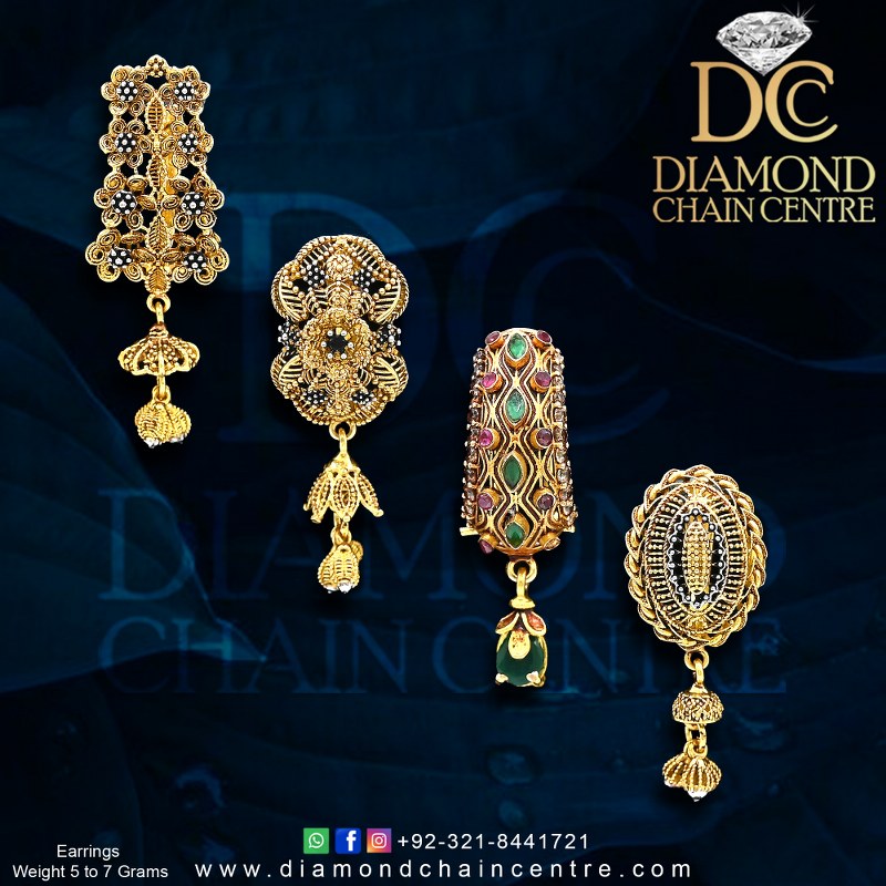 Gold Earring Design for Girls