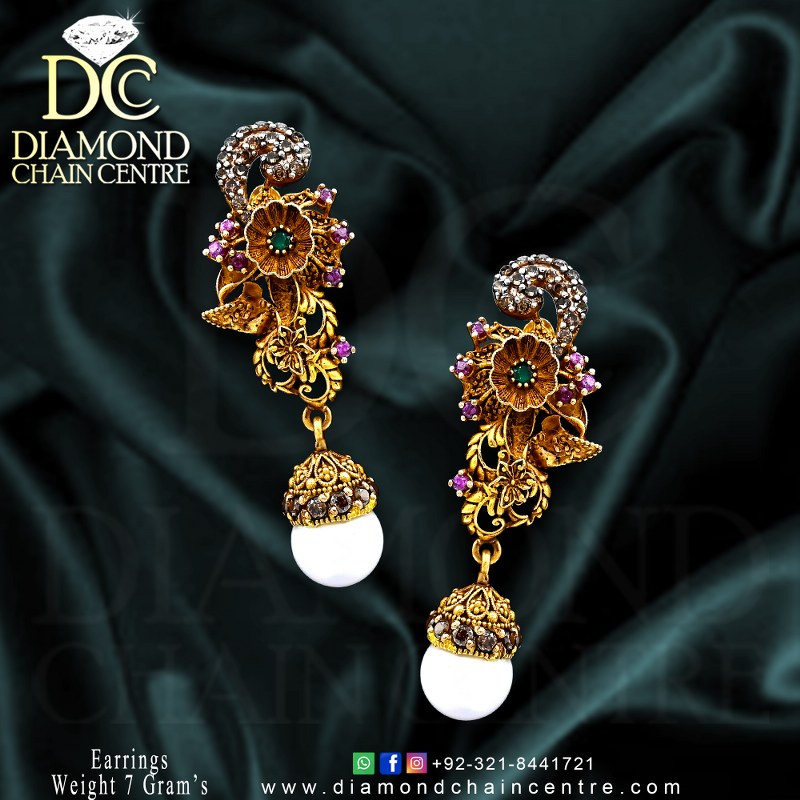 Pearl Gold Earring Design